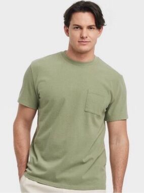 Goodfellow & Co Men's Sage Green Pocket Crewneck T-Shirt XL‎